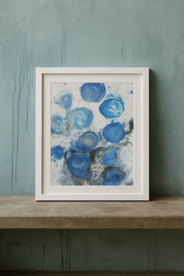 Blue Abstract Painting – Deep Sea Swirl Acrylic Art | 18