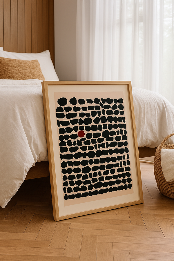 Beige and Black Mid Century Modern Wall Art – Abstract Minimalist Digital Download Poster | 08