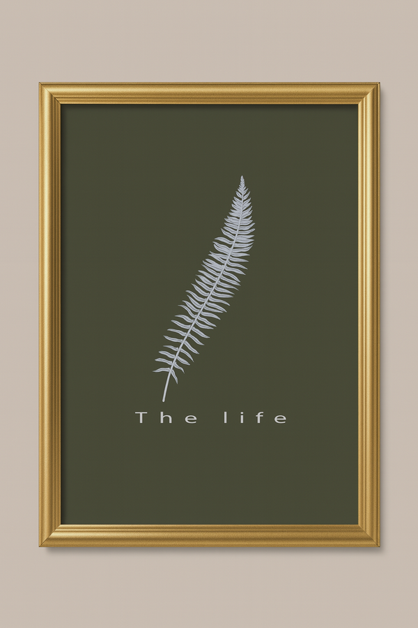 The Life - Olive Green Botanical Printable Wall Art – French Country Minimalist Digital Download Decor | 09