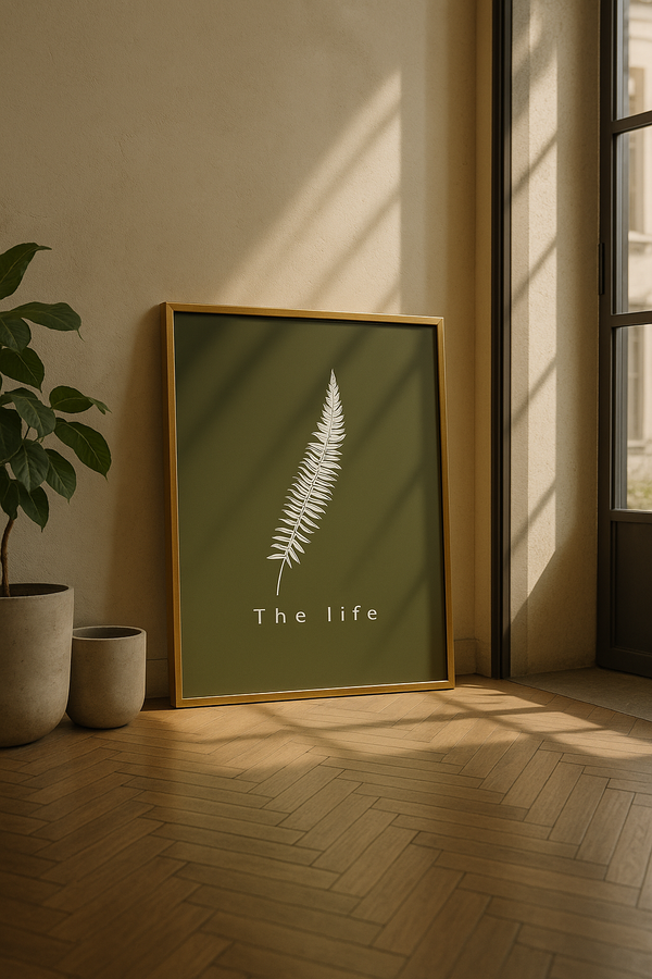 The Life - Olive Green Botanical Printable Wall Art – French Country Minimalist Digital Download Decor | 09