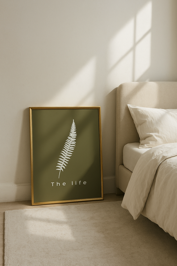 The Life - Olive Green Botanical Printable Wall Art – French Country Minimalist Digital Download Decor | 09