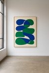 Green & Blue Organic Abstract Print – Modern Minimalist Wall Art. Instant Download – Print at Home or Local Shop