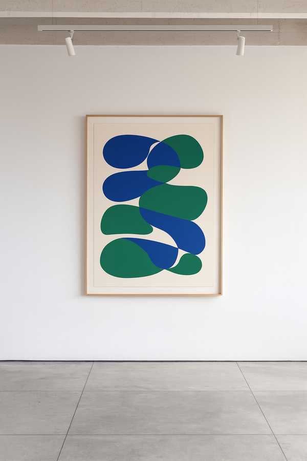 Green & Blue Organic Abstract Print – Modern Minimalist Wall Art. Instant Download – Print at Home or Local Shop