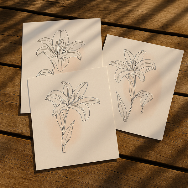 Minimalist Botanical Line Art Prints Digital Download, Neutral Wall Decor Set of 3