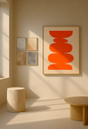 Orange Abstract Art Print | Modern Minimalist Wall Decor | Mid-Century Contemporary Home Interior