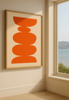 Orange Abstract Art Print | Modern Minimalist Wall Decor | Mid-Century Contemporary Home Interior