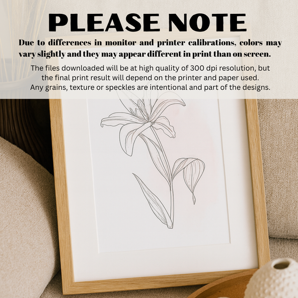 Minimalist Botanical Line Art Prints Digital Download, Neutral Wall Decor Set of 3