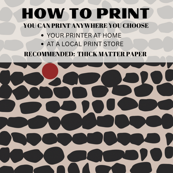 Beige and Black Mid Century Modern Wall Art – Abstract Minimalist Digital Download Poster | 08