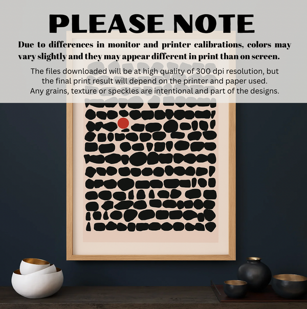 Beige and Black Mid Century Modern Wall Art – Abstract Minimalist Digital Download Poster | 08