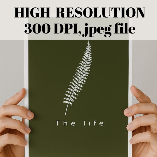 The Life - Olive Green Botanical Printable Wall Art – French Country Minimalist Digital Download Decor | 09