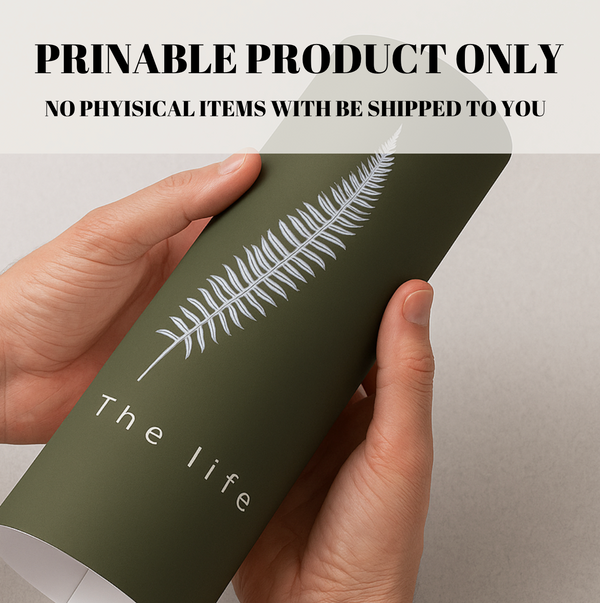 The Life - Olive Green Botanical Printable Wall Art – French Country Minimalist Digital Download Decor | 09