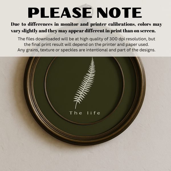 The Life - Olive Green Botanical Printable Wall Art – French Country Minimalist Digital Download Decor | 09