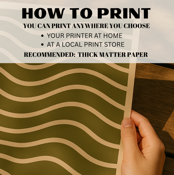 Flowing Lines Minimalist Wall Art – Sage Green and Beige Abstract Print, Japandi Style Room Decor