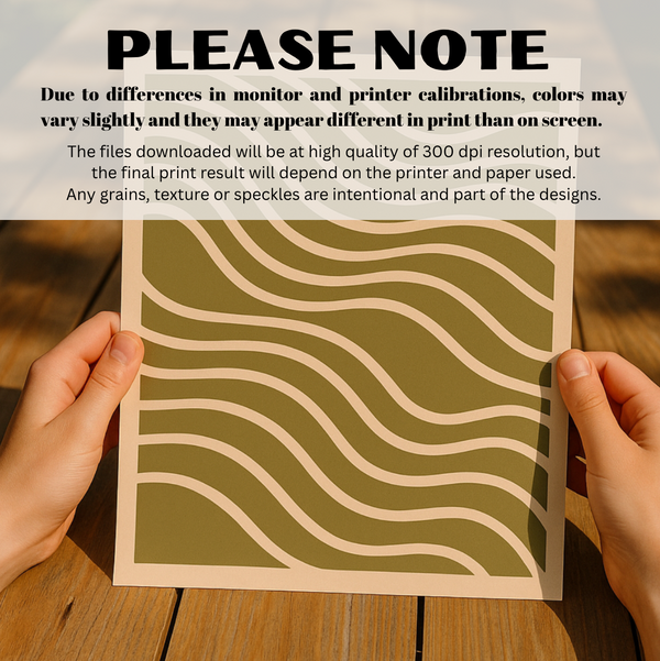 Flowing Lines Minimalist Wall Art – Sage Green and Beige Abstract Print, Japandi Style Room Decor