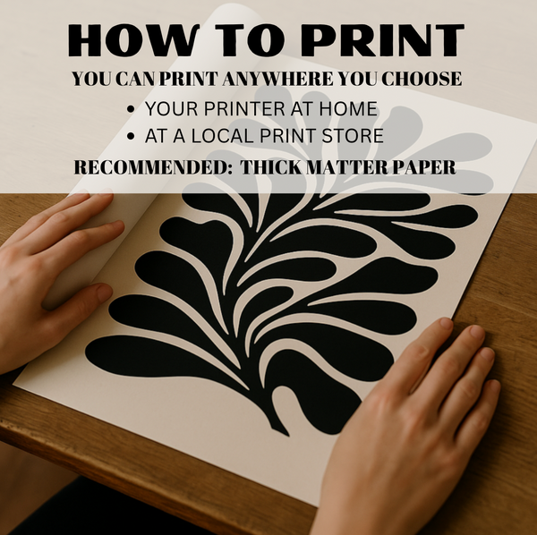 Moody Botanical Art Print | Organic Large Abstract Floral Wall Decor | Mid Century Modern Beige & Black Wall Art