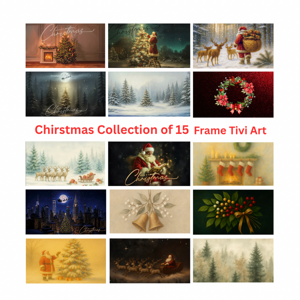 15-Pack Christmas Frame TV Art Bundle | Festive Winter Scenes, Santa, Trees & Cozy Fireplace | Digital Download. Checkout save more 15$