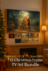 15-Pack Christmas Frame TV Art Bundle | Festive Winter Scenes, Santa, Trees & Cozy Fireplace | Digital Download. Checkout save more 15$