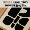 Geometric Shapes, Beige Black Wall Art, Digital Download