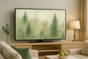 Whispering Pines – Elegant Misty Forest TV Art | Neutral Green Landscape for Frame TV | Modern Nature-Inspired Wall Decor