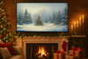 Winter Forest Glow Frame TV Art | Snowy Christmas Landscape Digital Download | Samsung Frame TV Holiday Decor 3840x2160